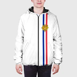 Куртка с капюшоном мужская Франция: лента с гербом, цвет: 3D-черный — фото 2