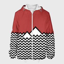 Куртка с капюшоном мужская Горы Твин Пикс, цвет: 3D-белый