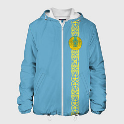 Куртка с капюшоном мужская I Love Kazakhstan, цвет: 3D-белый