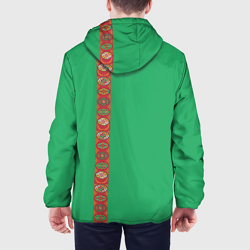 Мужская куртка Туркменистан, лента с гербом / 3D-Белый – фото 4