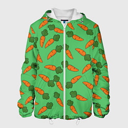 Куртка с капюшоном мужская Любитель морковки, цвет: 3D-белый