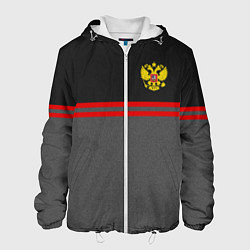 Куртка с капюшоном мужская Russia: Grey Style, цвет: 3D-белый