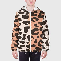 Куртка с капюшоном мужская Шкура леопарда, цвет: 3D-белый — фото 2