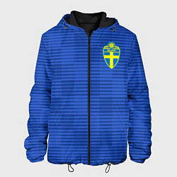 Куртка с капюшоном мужская Сборная Швеции: Гостевая ЧМ-2018, цвет: 3D-черный