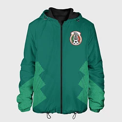 Куртка с капюшоном мужская Сборная Мексики: Домашняя ЧМ-2018, цвет: 3D-черный