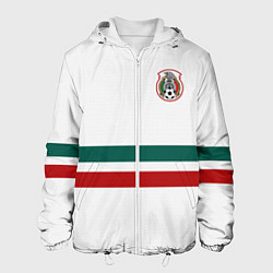 Куртка с капюшоном мужская Сборная Мексики: Гостевая ЧМ-2018, цвет: 3D-белый
