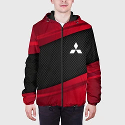 Куртка с капюшоном мужская Mitsubishi: Red Sport, цвет: 3D-черный — фото 2