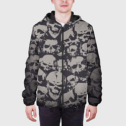 Куртка с капюшоном мужская Демонические черепа, цвет: 3D-черный — фото 2