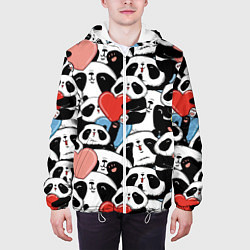 Куртка с капюшоном мужская Милые панды, цвет: 3D-белый — фото 2