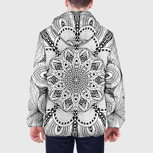 Мужская куртка Линейная мандала / 3D-Белый – фото 4