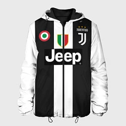 Куртка с капюшоном мужская FC Juventus 18-19, цвет: 3D-черный