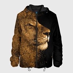 Куртка с капюшоном мужская Песчаный лев, цвет: 3D-черный