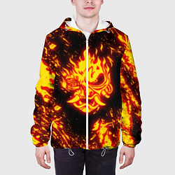 Куртка с капюшоном мужская Cyberpunk 2077: FIRE SAMURAI, цвет: 3D-белый — фото 2