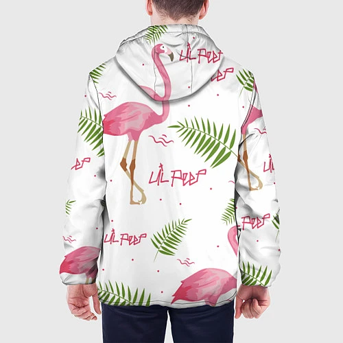 Мужская куртка Lil Peep: Pink Flamingo / 3D-Белый – фото 4