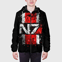 Куртка с капюшоном мужская Mass Effect N7, цвет: 3D-черный — фото 2