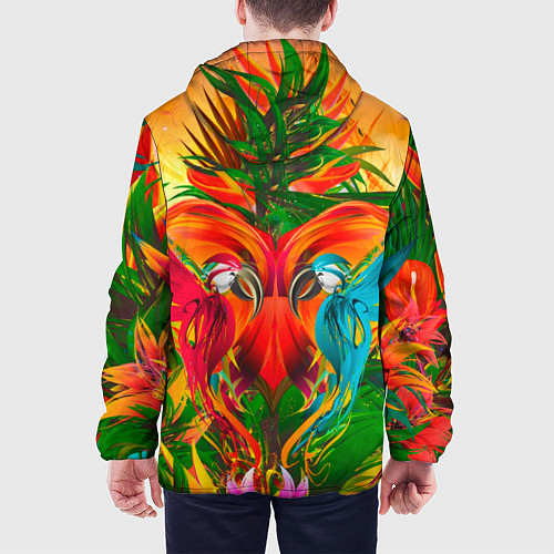 Мужская куртка Яркие тропики / 3D-Белый – фото 4
