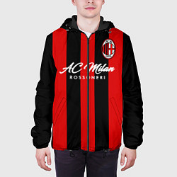 Куртка с капюшоном мужская AC Milan, цвет: 3D-черный — фото 2