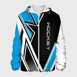 Куртка с капюшоном мужская Hockey black blue white, цвет: 3D-белый
