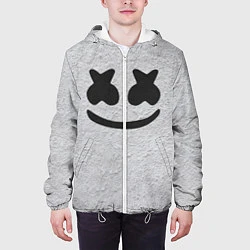 Куртка с капюшоном мужская Marshmello: Grey Face, цвет: 3D-белый — фото 2