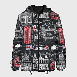 Куртка с капюшоном мужская Привет Лондон, цвет: 3D-черный