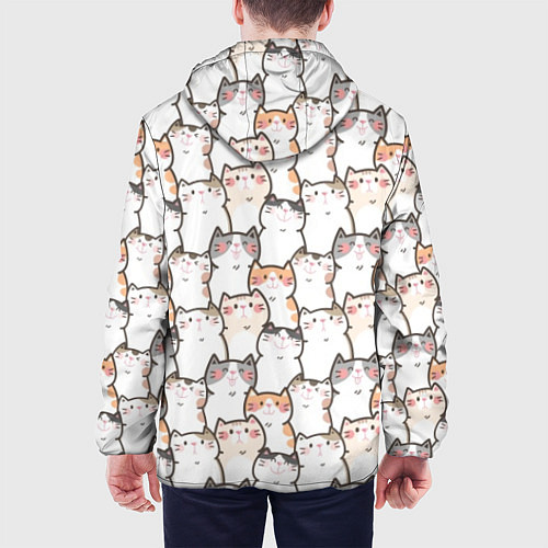 Мужская куртка Кошки котики коты / 3D-Белый – фото 4