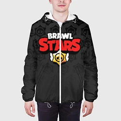 Куртка с капюшоном мужская Brawl Stars: Black Team, цвет: 3D-белый — фото 2