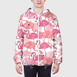 Куртка с капюшоном мужская Рай фламинго, цвет: 3D-белый — фото 2