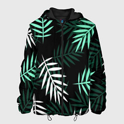 Куртка с капюшоном мужская Листья пальмы, цвет: 3D-черный