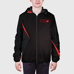 Куртка с капюшоном мужская Mass Effect N7, цвет: 3D-черный — фото 2