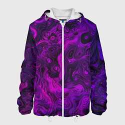 Куртка с капюшоном мужская Abstract purple, цвет: 3D-белый