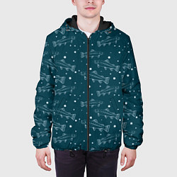 Куртка с капюшоном мужская Рыбий нерест, цвет: 3D-черный — фото 2