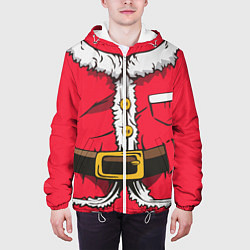 Куртка с капюшоном мужская Санта, цвет: 3D-белый — фото 2
