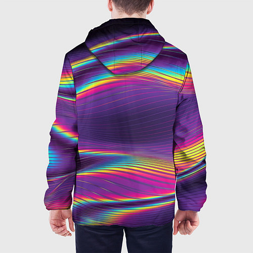Мужская куртка Разноцветные волнообразные / 3D-Белый – фото 4