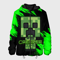 Куртка с капюшоном мужская MINECRAFT CREEPER, цвет: 3D-черный