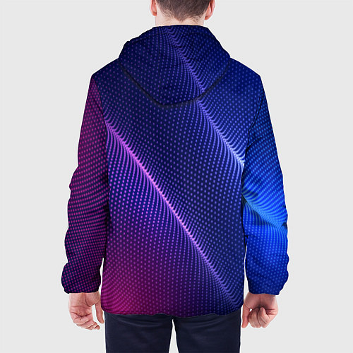Мужская куртка Фиолетово 3d волны 2020 / 3D-Белый – фото 4