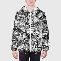 Куртка с капюшоном мужская Ахегао с щупальцами, цвет: 3D-белый — фото 2