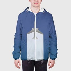 Куртка с капюшоном мужская Человек летающий, цвет: 3D-белый — фото 2