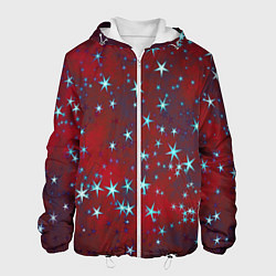 Куртка с капюшоном мужская Звезды, цвет: 3D-белый