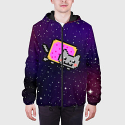 Куртка с капюшоном мужская Nyan Cat, цвет: 3D-черный — фото 2
