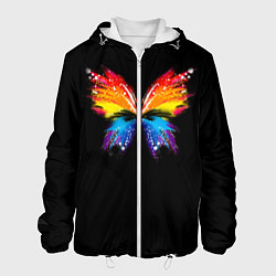 Куртка с капюшоном мужская Бабочка, цвет: 3D-белый