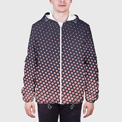 Куртка с капюшоном мужская Dots pattern, цвет: 3D-белый — фото 2