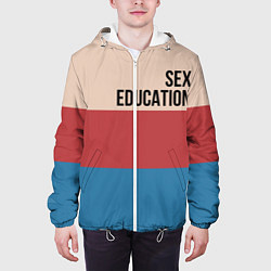 Куртка с капюшоном мужская Половое воспитание, цвет: 3D-белый — фото 2