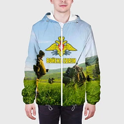 Куртка с капюшоном мужская Войска связи, цвет: 3D-белый — фото 2