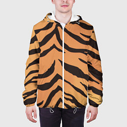 Куртка с капюшоном мужская Тигриный камуфляж, цвет: 3D-белый — фото 2