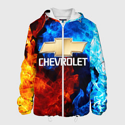 Куртка с капюшоном мужская CHEVROLET, цвет: 3D-белый