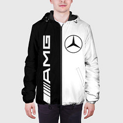 Куртка с капюшоном мужская MERCEDES AMG, цвет: 3D-черный — фото 2
