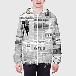 Куртка с капюшоном мужская Газета Newspaper, цвет: 3D-белый — фото 2