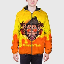 Куртка с капюшоном мужская Summertime обезьяна, цвет: 3D-черный — фото 2