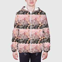 Куртка с капюшоном мужская Geometry Pattern, цвет: 3D-белый — фото 2