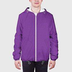 Куртка с капюшоном мужская Фиолетовая волна, цвет: 3D-белый — фото 2